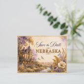 Elegante Nebraska Save the Date Trouw Uitnodiging (Staand voorkant)