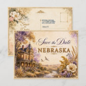 Elegante Nebraska Save the Date Trouw Uitnodiging (Voorkant / Achterkant)