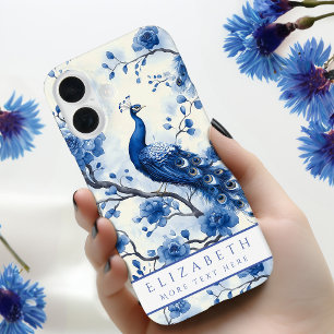 Elegante Nederlandse Delfts Blauw Bloemen Pauw Wat iPhone 16 Hoesje