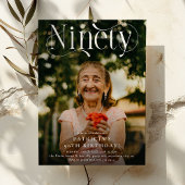 Elegante negentig foto 90ste verjaardagsfeest kaart