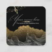 elegante nego con notas musicales vierkante visitekaartje (Voorkant)