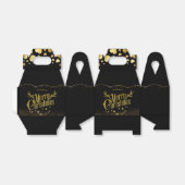 elegante negro con corazones de navidad  bedankdoosjes (Uitgevouwen)