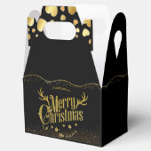 elegante negro con corazones de navidad  bedankdoosjes (Geopend)