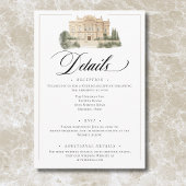 Elegante neoklassieke scènes bruiloft informatiekaartje