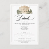 Elegante neoklassieke  scènes bruiloft informatiekaartje (Voorkant)