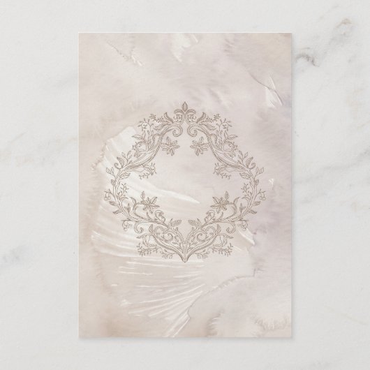 Elegante neoklassieke scènes bruiloft informatiekaartje (Achterkant)