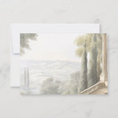 Elegante neoklassieke  scènes bruiloft RSVP kaartje (Achterkant)