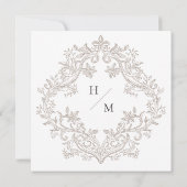 Elegante neoklassieke  scènes bruiloft save the date (Achterkant)