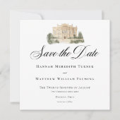 Elegante neoklassieke  scènes bruiloft save the date (Voorkant)