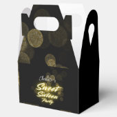 Elegante neon goud Black retro Sweet 16th Birthday Bedankdoosjes (Geopend)