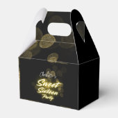 Elegante neon goud Black retro Sweet 16th Birthday Bedankdoosjes (Voorkant Zijde)