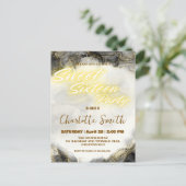 Elegante neon goud roze marmer Sweet 16th Birthday Briefkaart (Staand voorkant)