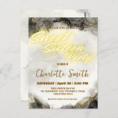 Elegante neon goud roze marmer Sweet 16th Birthday Briefkaart (Voorkant / Achterkant)