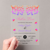 Elegante Neon Kleuren Gloed Bladeren Fall Wedding Acryl Uitnodigingen (Insitu (Draagbaar))