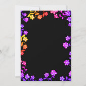 Elegante neon kleuren Rozen Modern Floral Wedding Kaart (Achterkant)