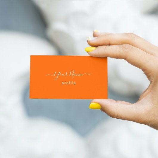 elegante neon oranje visitekaartje