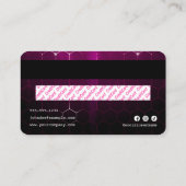 Elegante Neon Roze Haar Stylist Credit Kaart Style Visitekaartje (Achterkant)