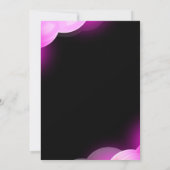 Elegante neon roze retro zwart Sweet 16th Birthday (Achterkant)