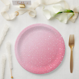 Elegante neon roze retro zwart Sweet 16th Birthday Papieren Bordje