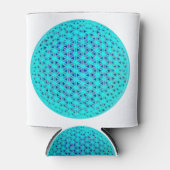 Elegante neonblauwe blauwgroen levensbloem blikjeskoeler (Voorkant)