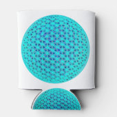 Elegante neonblauwe blauwgroen levensbloem blikjeskoeler (Achterkant)