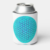 Elegante neonblauwe blauwgroen levensbloem blikjeskoeler (Blikje Achterkant)