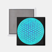 Elegante neonblauwe blauwgroen levensbloem magneet (Voorkant / Achterkant)