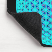 Elegante neonblauwe blauwgroen levensbloem muismat (Hoek)