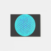 Elegante neonblauwe blauwgroen levensbloem post-it® notes (Voorkant)