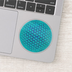 Elegante neonblauwe blauwgroen levensbloem sticker