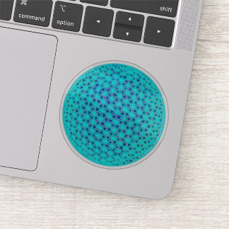 Elegante neonblauwe blauwgroen levensbloem sticker