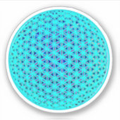 Elegante neonblauwe blauwgroen levensbloem sticker (Voorkant)