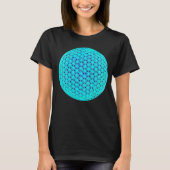Elegante neonblauwe blauwgroen levensbloem t-shirt (Voorkant)