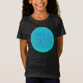 Elegante neonblauwe blauwgroen levensbloem t-shirt (Voorkant)
