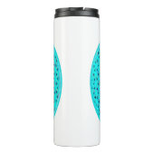 Elegante neonblauwe blauwgroen levensbloem thermosbeker (Achterkant)