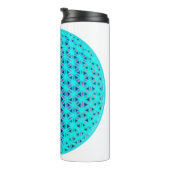 Elegante neonblauwe blauwgroen levensbloem thermosbeker (Geroteerd rechts)