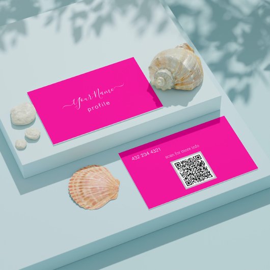 elegante neonroze visitekaartje
