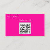 elegante neonroze visitekaartje (Achterkant)