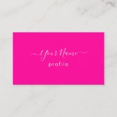 elegante neonroze visitekaartje (Voorkant)