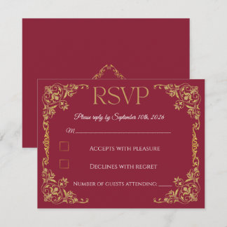 Elegante nep goud folie botanische RSVP-huwelijksk RSVP Kaartje