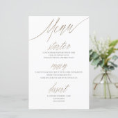 Elegante nep goud folie & witte trouw (Staand voorkant)