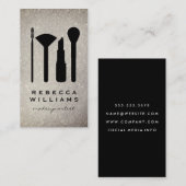 Elegante nep gouden glittermake-upset visitekaartje (Voorkant / Achterkant)