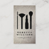 Elegante nep gouden glittermake-upset visitekaartje (Voorkant)