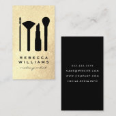 Elegante nep gouden glittermake-upset visitekaartje (Voorkant / Achterkant)