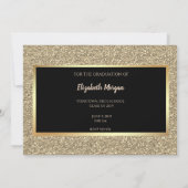Elegante nep gouden glitters uitnodiging voor dipl (Achterkant)