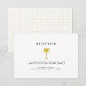 Elegante nep gouden palmboom bruiloftsreceptie informatiekaartje (Voorkant / Achterkant)