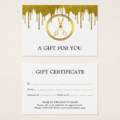 Elegante Nep Gouden Ronde Schaar Glitter Drip Visitekaartje (Voorkant /achterkant)