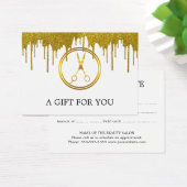 Elegante Nep Gouden Ronde Schaar Glitter Drip Visitekaartje (Bureau)