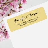 Elegante nep-gouden trouwretouradres etiket