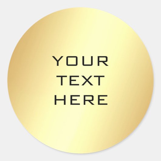 Elegante nep-goudensjabloon Voeg uw tekst toe Tren Ronde Sticker (Voorkant)